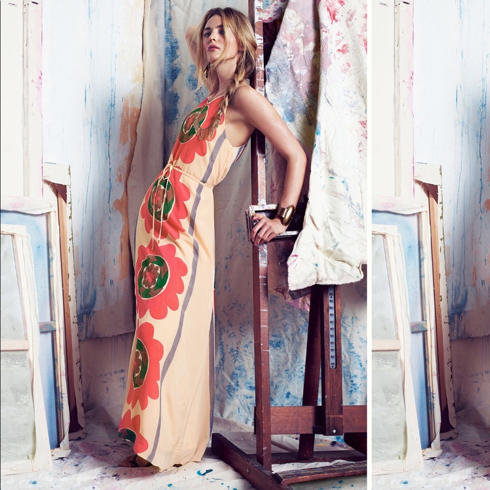 Anthropologie Silk Mira Costa Maxi Dress - XSP